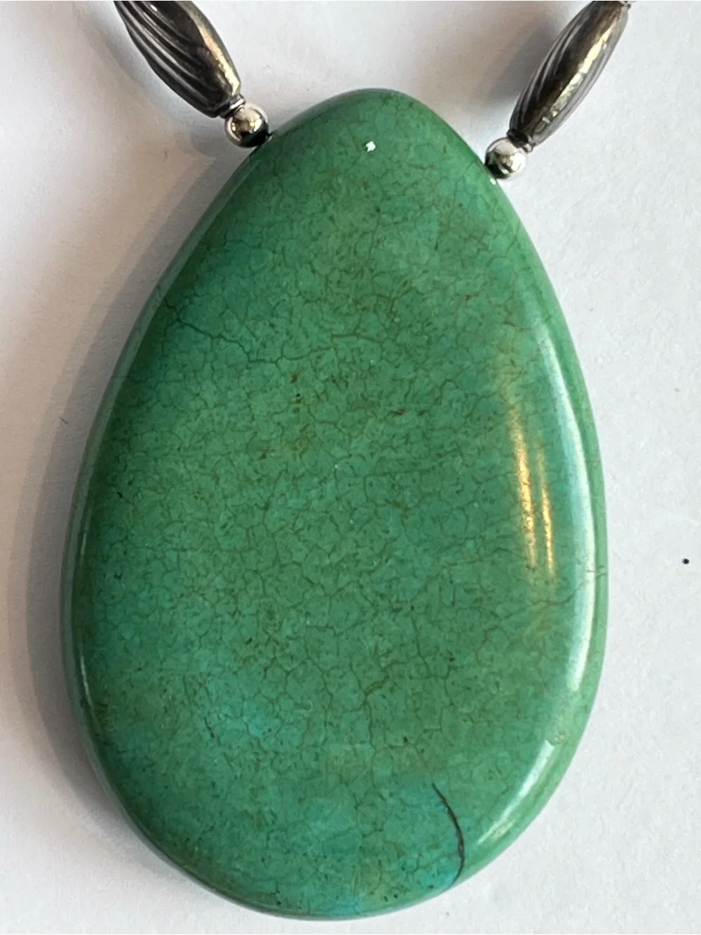 Green Stone Chunky Statement Necklace Vintage Estate Sale Jewelry
